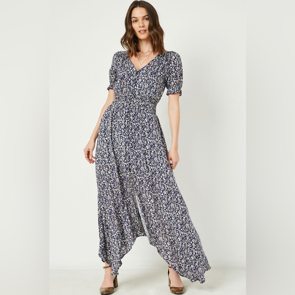 Hayden Floral Ruched Waist Maxi Dress